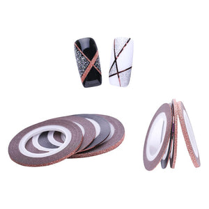 4pcs Rose Gold Nail Striping Tape Lines Set Nail Art No Brand