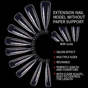 100pcs Mold Tips for Extension Nails (With Scale) Extension Nail Gel No Brand