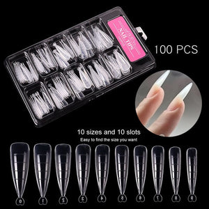 100pcs Mold Tips for Extension Nails (With Scale) Extension Nail Gel No Brand