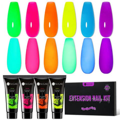 6 Colors Extension Nail Gel Set Neon 15ml Extension Nail Gel UR SUGAR