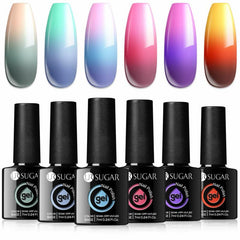 6 Colors Thermal Gel Set Candy Rainbow 7ml Gel Nail Polish UR SUGAR