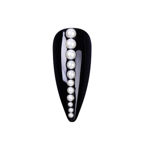 White Half Pearl #01 Nail Decoration in Wheel Nail Art No Brand