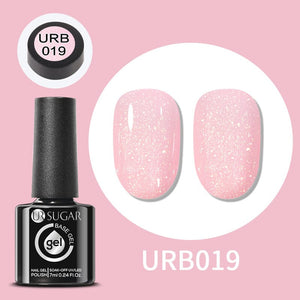 Gold Glitter Rubber Base Gel 7ml Clearance UR SUGAR URB019