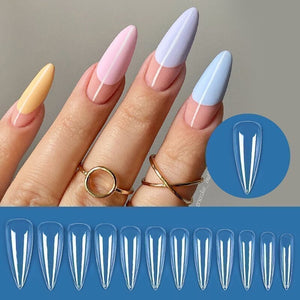 120pcs Stiletto Half Matte Clear False Nail Tips 10 Nail Tips KOSKOE