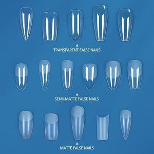 120pcs Stiletto Half Matte Clear False Nail Tips 10 Nail Tips KOSKOE