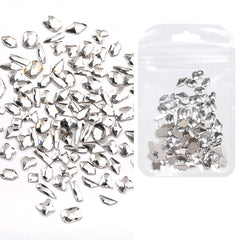 50pcs Mixed Shapes Aurora Flatback Rhinestones #01 White