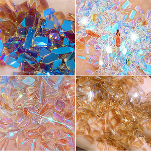 50pcs Mixed Shapes Aurora Flatback Rhinestones #06 Champagne Clearance No Brand