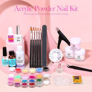 Acrylic Nail Kit 3 Colors White Pink Clear 30g Nail Powder BORN PRETTY