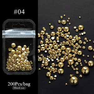 200pcs Half Round Flat Bottom Pearls Nail Art No Brand 04
