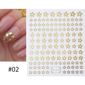 Gradient Flower Star 3D Nail Sticker Nail Sticker No Brand #02 TH-1034
