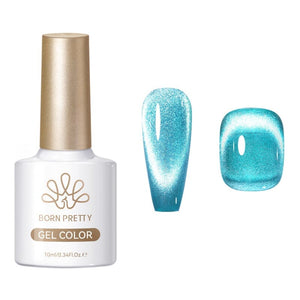 Crystal Cat Magnetic Gel MY328 Sea Blue 10ml Gel Nail Polish BORN PRETTY