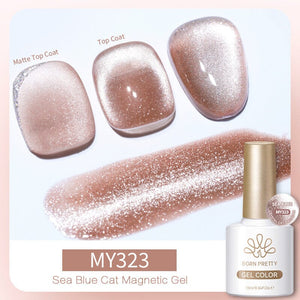 Crystal Cat Magnetic Gel MY323 Sea Blue 10ml Gel Nail Polish BORN PRETTY