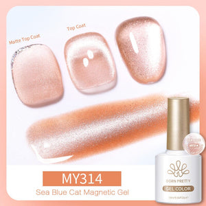 Crystal Cat Magnetic Gel MY314 Sea Blue 10ml Gel Nail Polish BORN PRETTY