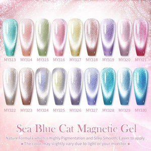 Crystal Cat Magnetic Gel MY314 Sea Blue 10ml Gel Nail Polish BORN PRETTY