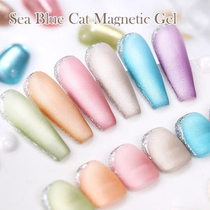 Crystal Cat Magnetic Gel MY315 Sea Blue 10ml Gel Nail Polish BORN PRETTY