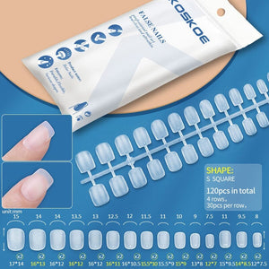 120pcs Full Cover Matte Soft Gel Tips False Nails Nail Tips KOSKOE S Square