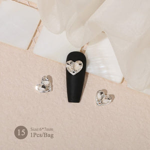 Butterfly Heart Metal Rhinestones Pearl Nail Decoration Nail Decoration No Brand 15