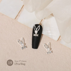 Butterfly Heart Metal Rhinestones Pearl Nail Decoration Nail Decoration No Brand 19
