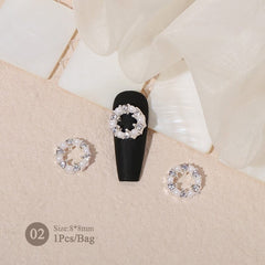 Butterfly Heart Metal Rhinestones Pearl Nail Decoration Nail Decoration No Brand 02