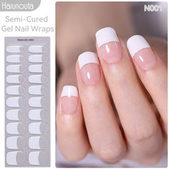 20 Tips Semi-Cured Gel Nail Strips N001-N020 Nail Sticker Harunouta N001