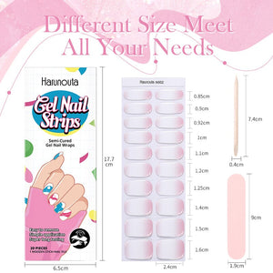 20 Tips Semi-Cured Gel Nail Strips N001-N020 Nail Sticker Harunouta