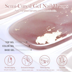 20 Tips Semi-Cured Gel Nail Strips N001-N020 Nail Sticker Harunouta