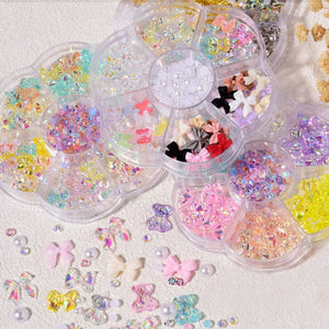 7 Grids 3D Decorations Bowknot Butterfly #01 Nail Art No Brand