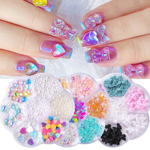 7 Grids 3D Decorations Bowknot Butterfly #01 Nail Art No Brand