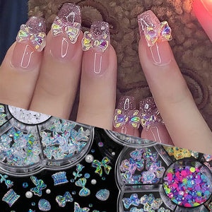 7 Grids 3D Decorations Bowknot Butterfly #01 Nail Art No Brand