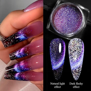 Silver Moon Cat Magnetic Nail Powder Nail Powder No Brand