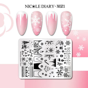 Stamping Plate X021 Christmas Nail Stamping BORN PRETTY