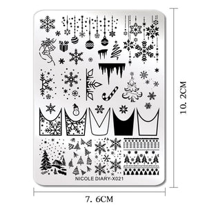 Stamping Plate X021 Christmas Nail Stamping BORN PRETTY