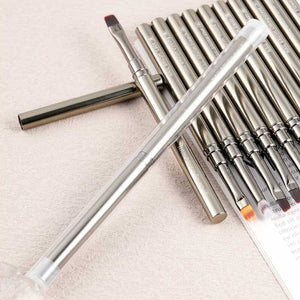 Gray Metal Handle Nail Brush Tools & Accessories No Brand