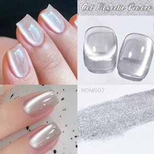 White Cat Magnetic Powder NDM007 Nail Art NICOLE DIARY