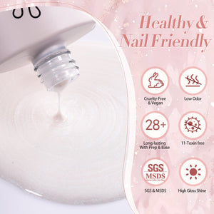 Shell Thread Swirl Gel LW31 Pearl White 15ml Gel Nail Polish BORN PRETTY