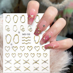 Metal Rhinestones 3D Nail Sticker MO153-Silver Nail Art No Brand