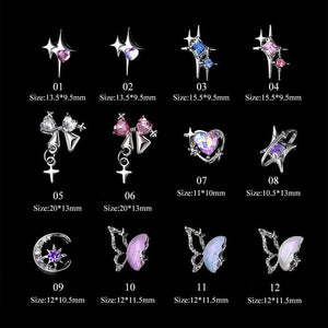 5pcs Rhinestones Metal Nail Decorations #02 Clearance No Brand