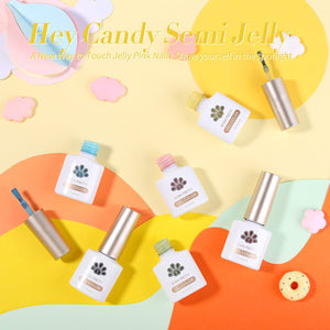 6 Colors Hey Candy Semi Jelly Gel Polish Set 7ml Gel Nail Polish BORN PRETTY