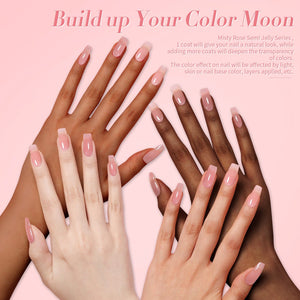 6 Colors Misty Rose Semi Jelly Gel Polish Set 7ml Gel Nail Polish BORN PRETTY