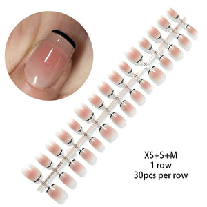 30pcs 15 Sizes Short Square Blush Gradient False Nail Tips Press on Nails Tools & Accessories No Brand 10