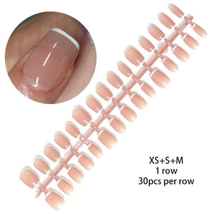 30pcs 15 Sizes Short Square Blush Gradient False Nail Tips Press on Nails Tools & Accessories No Brand 08