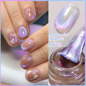 Auroras Cat Magnetic Gel Polish Angel Tears 10ml Gel Nail Polish BORN PRETTY MY95