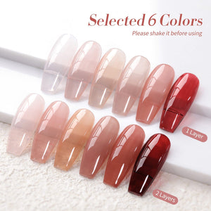 6 Colors Wild Roses Jelly Gel Polish Set 7ml Gel Nail Polish BORN PRETTY