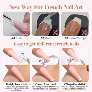 3pcs French Nails Set #04 Gel Nail Polish BORN PRETTY