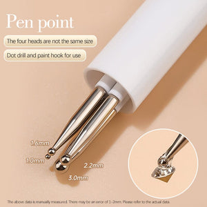 4 in 1 Nail Art Dotting Pen Rhinestone Picker Tools & Accessories No Brand