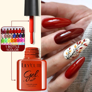 32 Colors Gel with 4pcs Base Top Coat Set #01 7ml Gel Nail Polish LILYCUTE