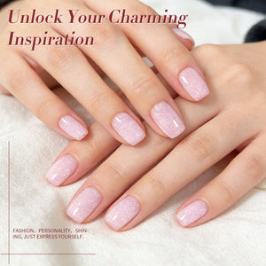Pink Snow Glitter Jelly Gel 15ml Gel Nail Polish BORN PRETTY