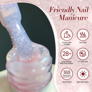 Pink Snow Glitter Jelly Gel 15ml Gel Nail Polish BORN PRETTY