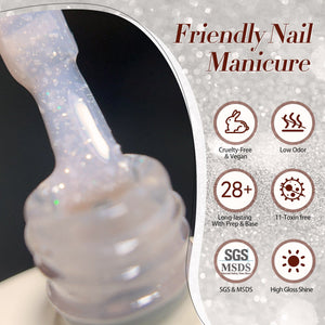 Nude Snow Glitter Jelly Gel 15ml Gel Nail Polish BORN PRETTY