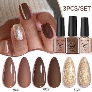 3pcs 7ml Color Gel Polish Set Gel Nail Polish LILYCUTE 12